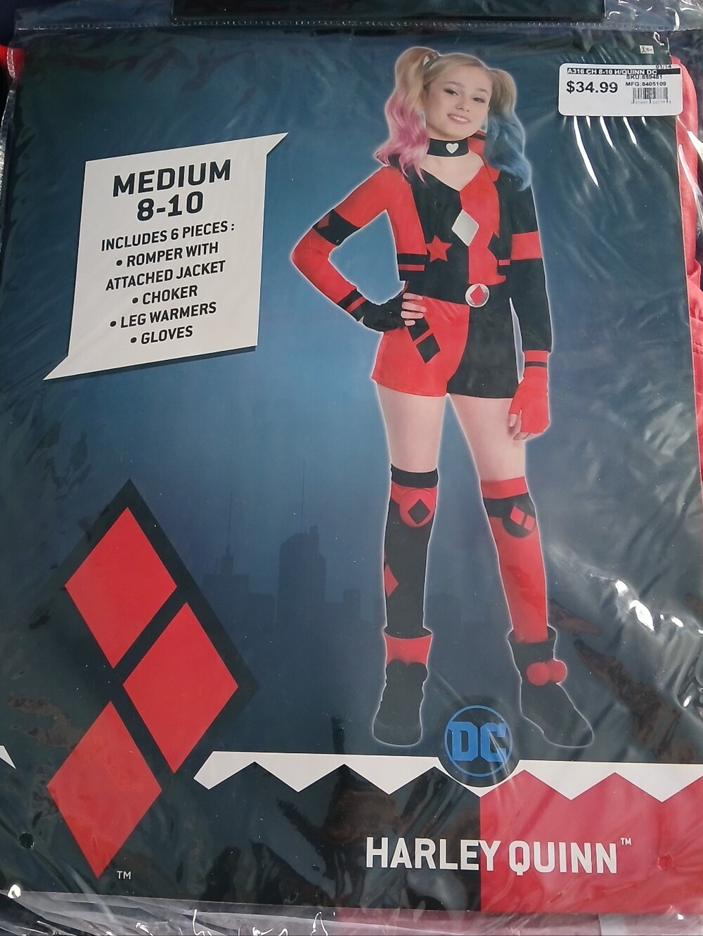 DC Harley Quinn Costume in Red and Black